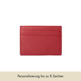 Roter Leder Kartenhalter mit kostenloser Personalisierung - Rot | MERSOR