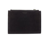 Kleine Pouch aus Wildleder als Abendtasche mit Initialen Gravur - Schwarz & Silber | MERSOR