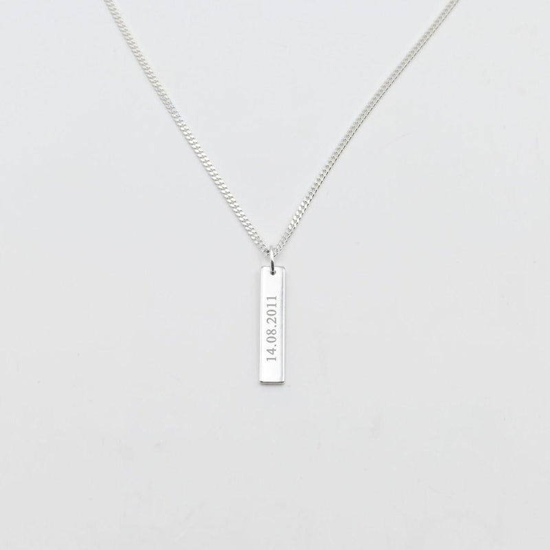 Personalised engraving pendant bar | silver
