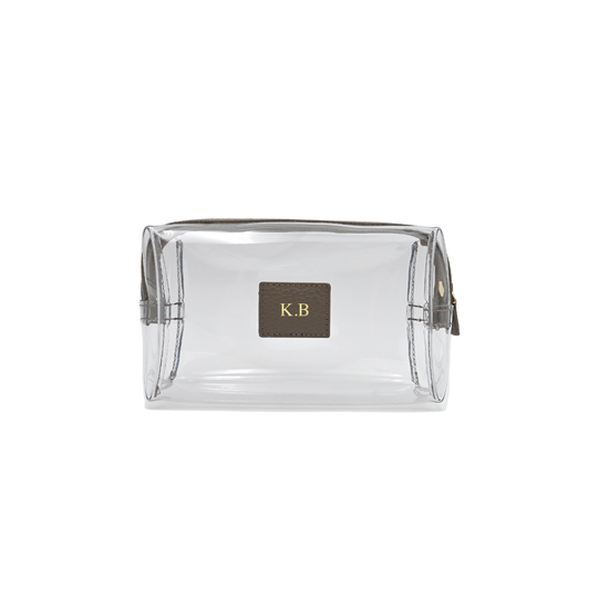 Kosmetiktasche genarbtes Leder | Warm Earth & Gold – Vorbestellung