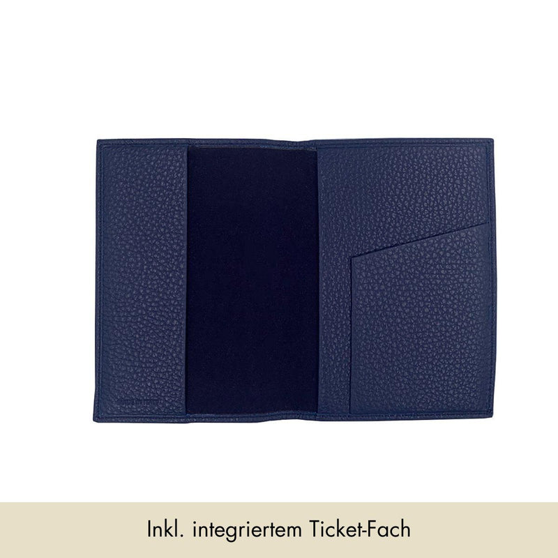 Reisepass-Hülle genarbtes Leder | Nachtblau von MERSOR Studio | Geschenke bei MERSOR