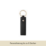 Schlüsselanhänger Classic genarbtes Leder | Schwarz & Gold