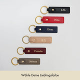 Schlüsselanhänger Classic genarbtes Leder | Schwarz & Gold