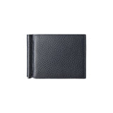 Geldbörse mit Geldclip für Herren mit Gravur - schwarz genarbtes Leder | MERSOR